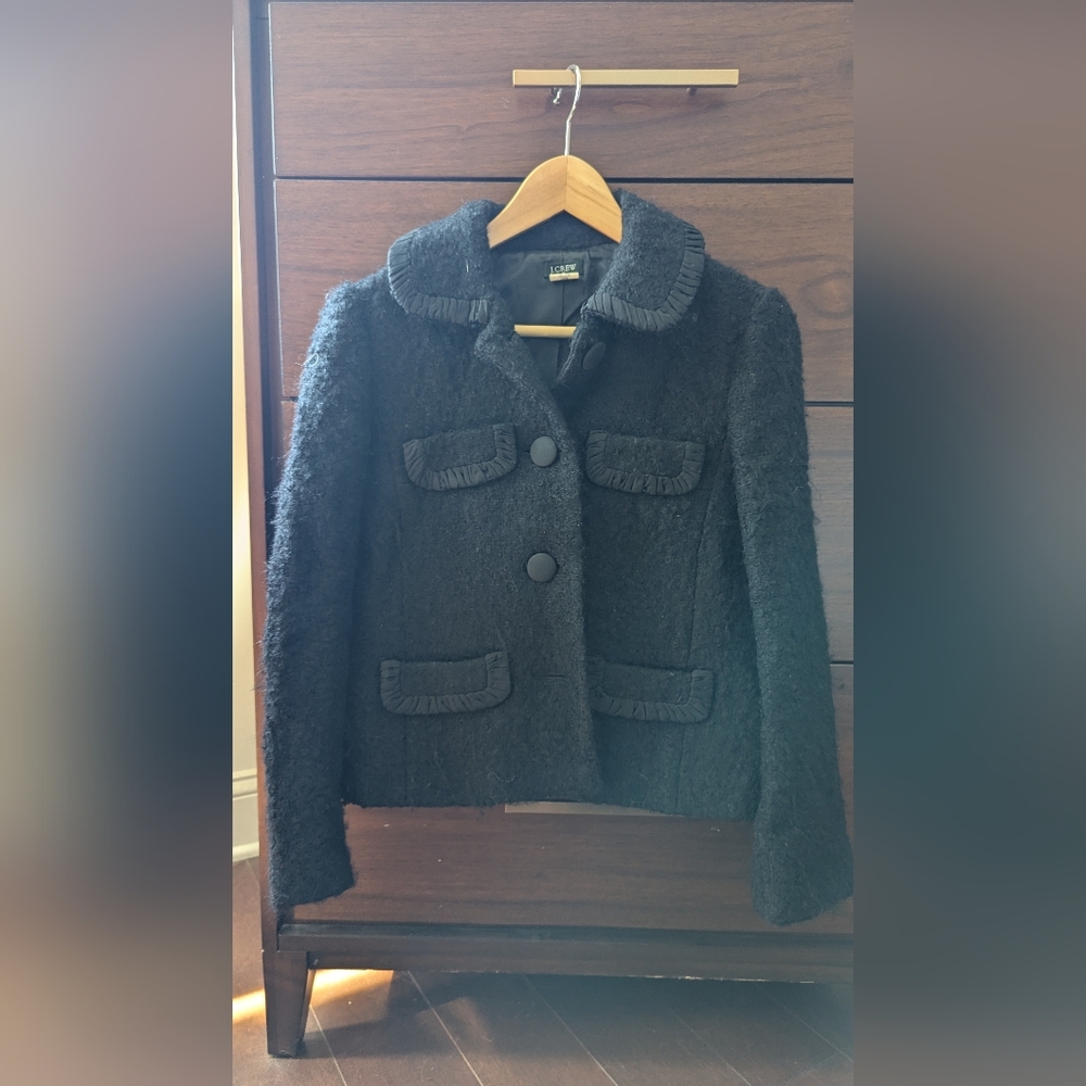 J.Crew Black Mohair Blend Jacket